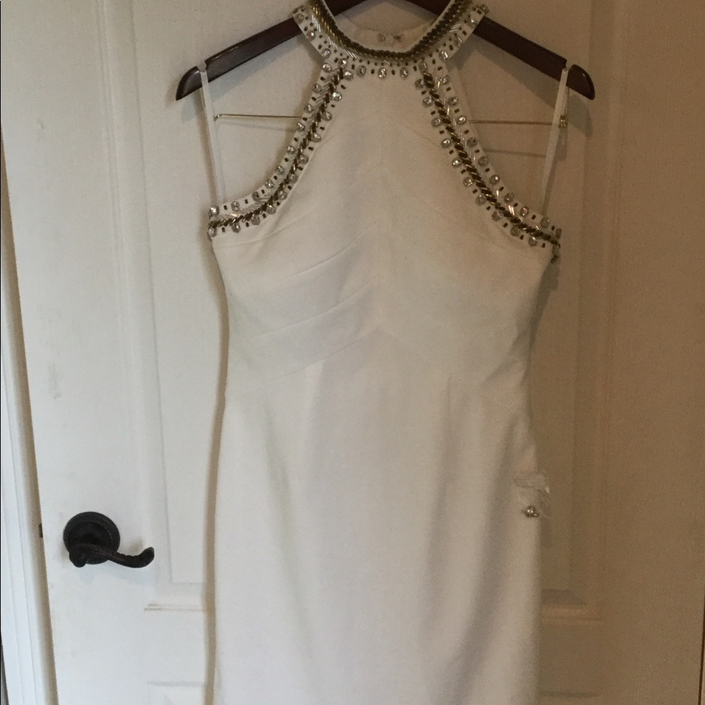 A. DREA  white dress with beading M NWT